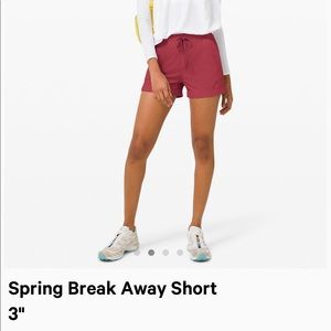 NWT Lululemon Shorts- Spring Break Away Short 3”